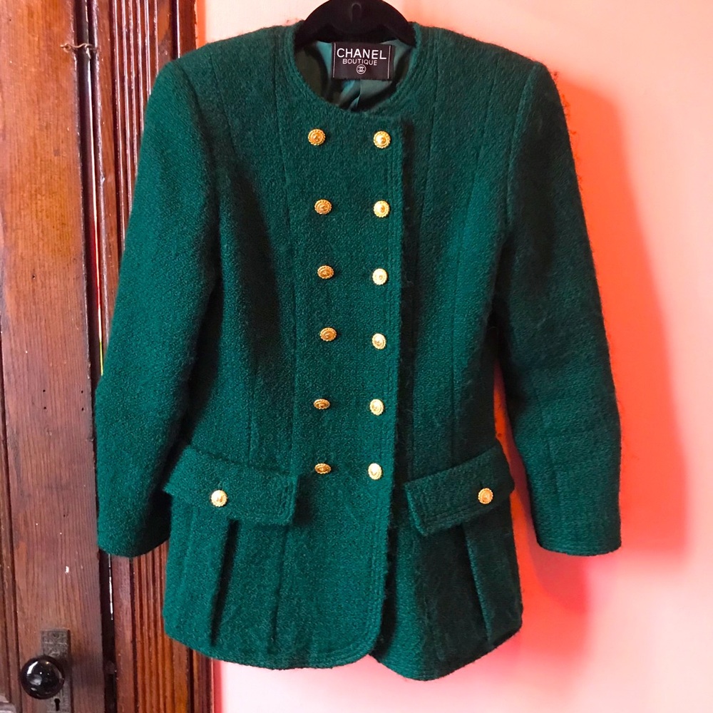 Emerald-green Chanel jacket